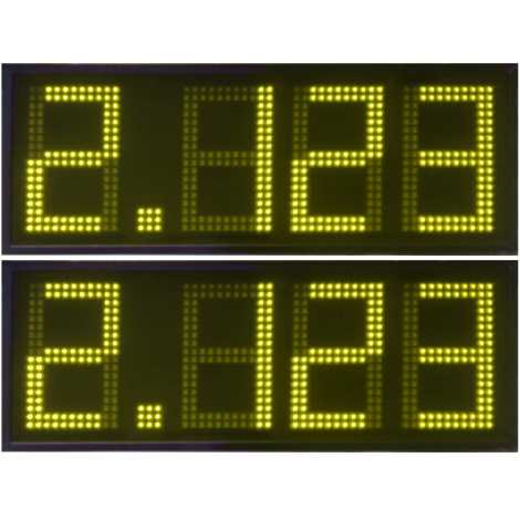 DPG 4NA - display de 4 dígitos amarela de 27 cm. altura para a gasolina