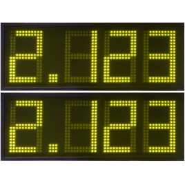 DPG 4DBA - Led electronic display with yellow digits made of 50 cm. of height for petrol stations
