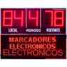 Marcador electrónico de fútbol, hockey, rugby y polo modelo MDG EXT D5N con pantalla de led monocolor para publicidad